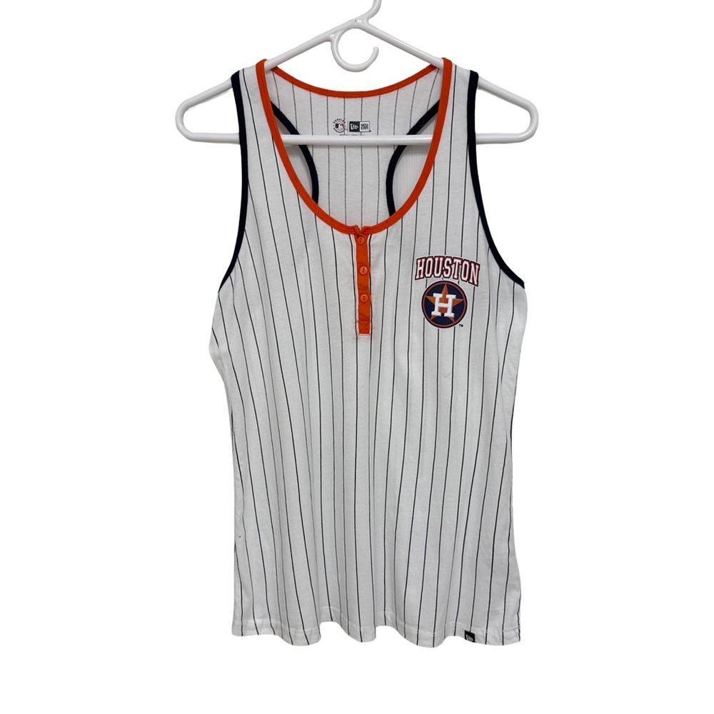 Houston Astros New Era Striped Tank Top Women’s Large White